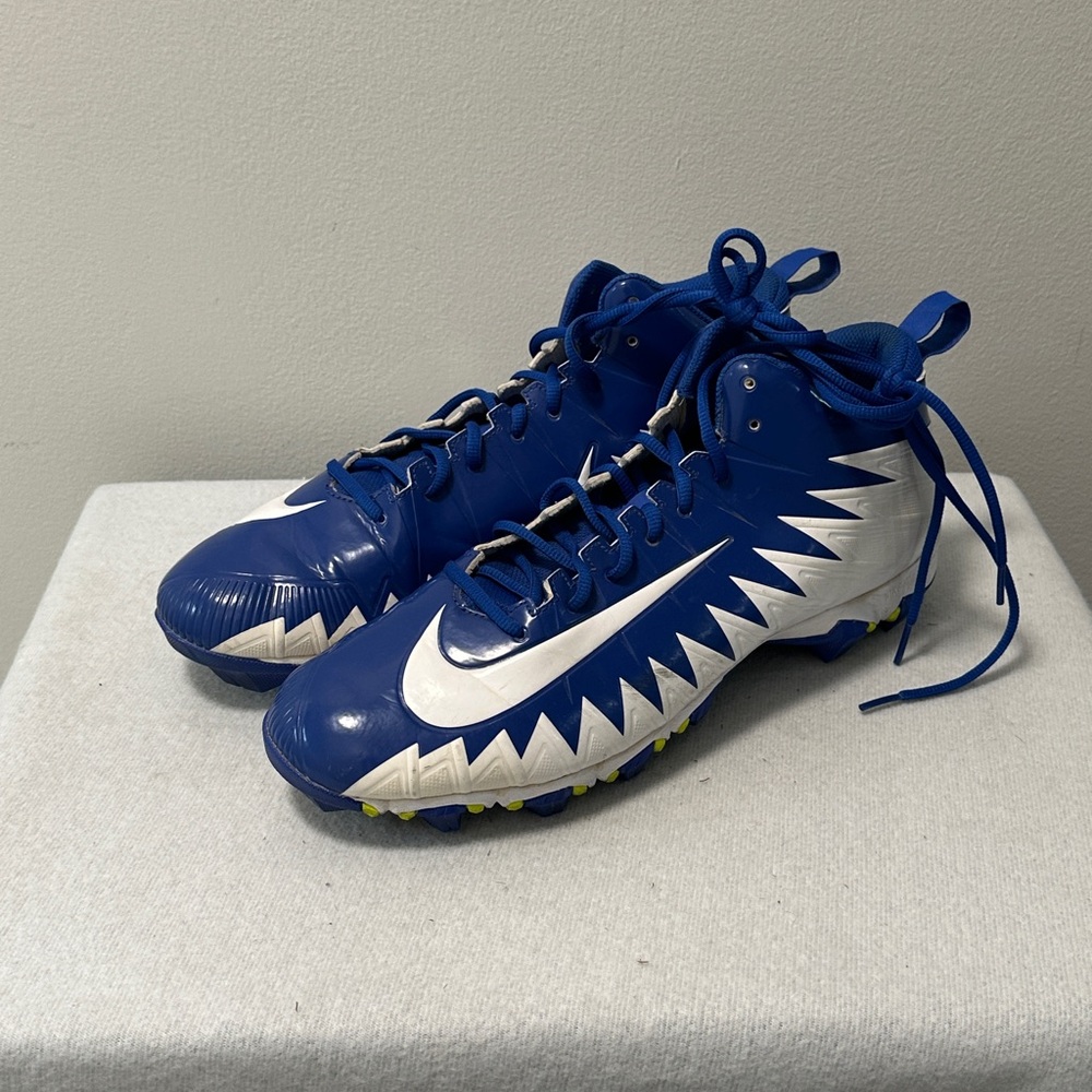 New Nike Alpha Menace Shark Football Cleats White Blue Mens Size 13